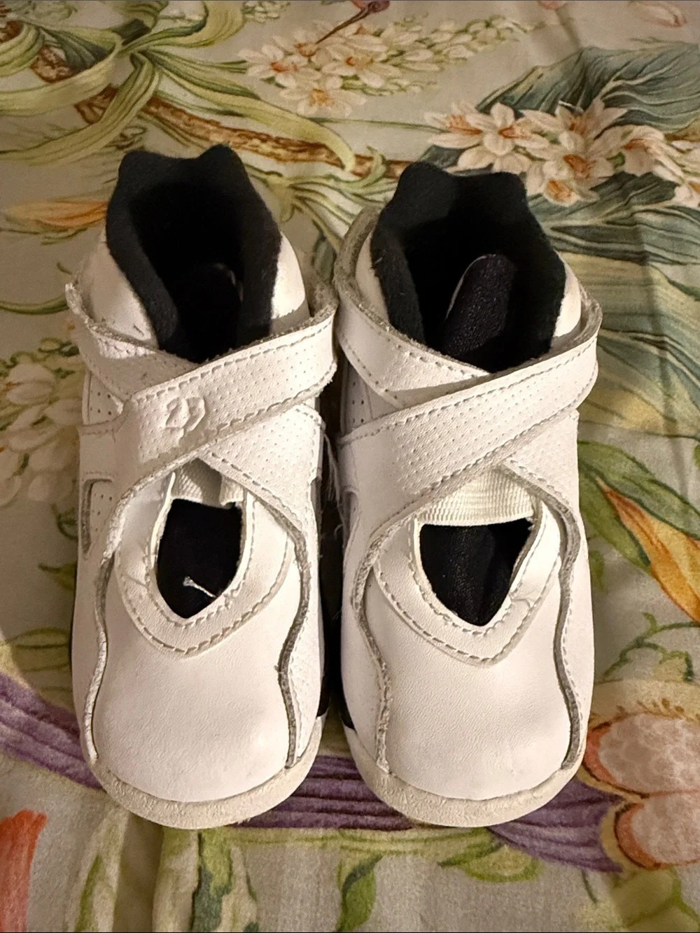 Jordan White Baby Walker Shoes with Black Lining